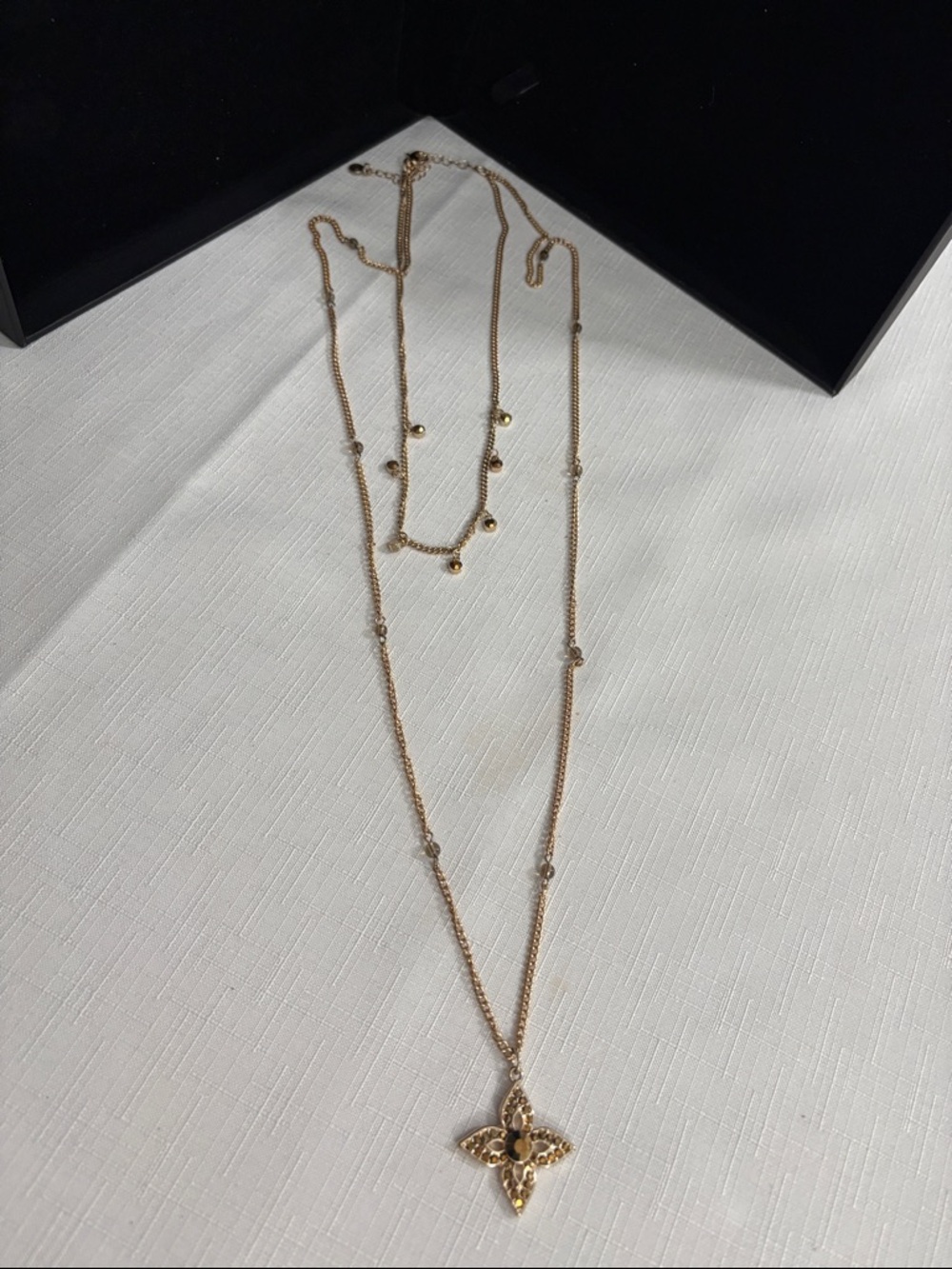 Layered Gold-Tone Pendant Necklace with Star Motif
